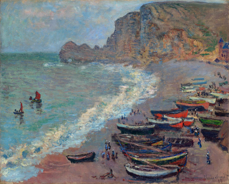 Monet Oil Paintings The Beach at Etretat 1883
