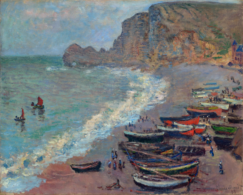Monet Oil Paintings The Beach at Etretat 1883