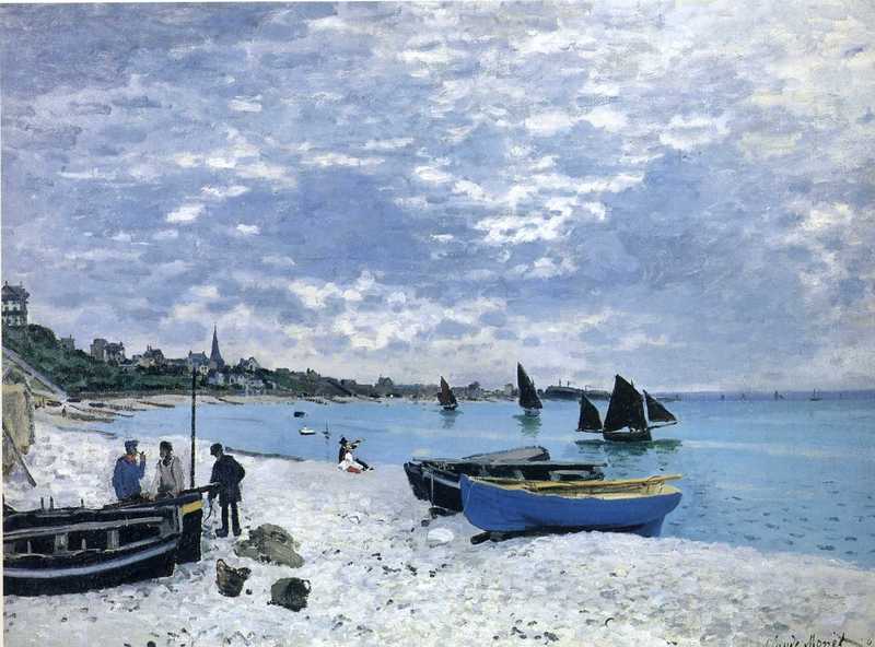 Cloude Monet Oil Paintings The Beach at Sainte 1867