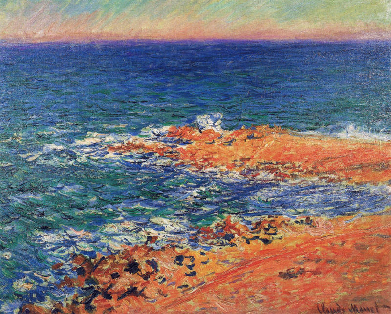 Monet Oil Paintings The Big Blue Sea in Antibes 1888