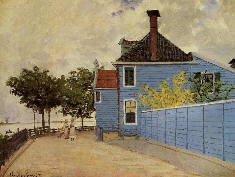 Cloude Monet Painting The Blue house at Zaandam 1871