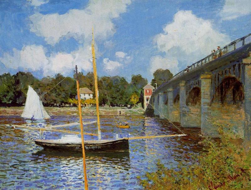 Cloude Monet Painting The Bridge at Argenteuil 1874