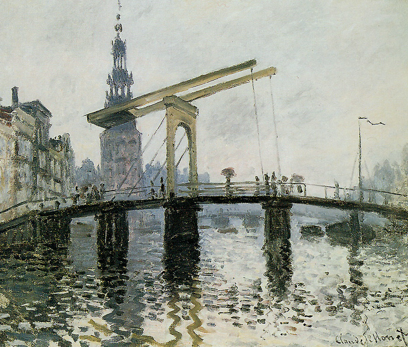 Monet Oil Paintings The Bridge, Amsterdam 1874
