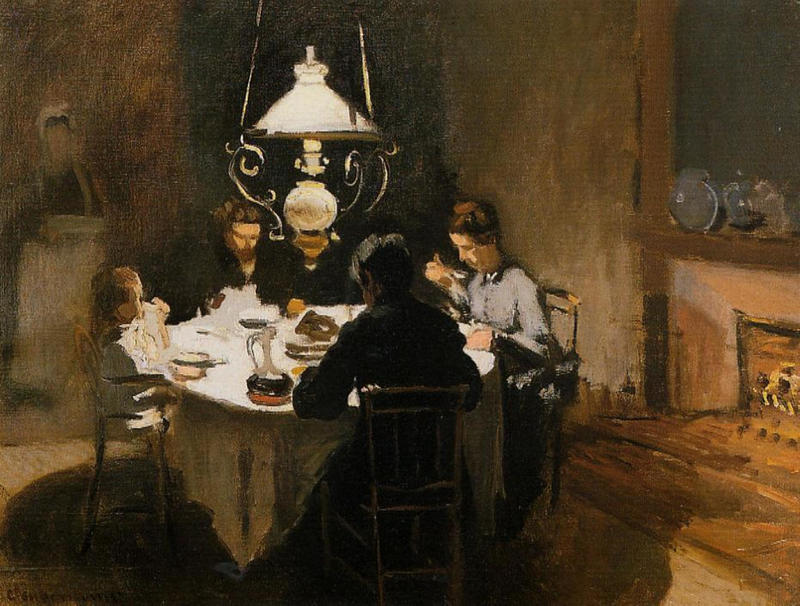 Monet Oil Paintings The Dinner 1869