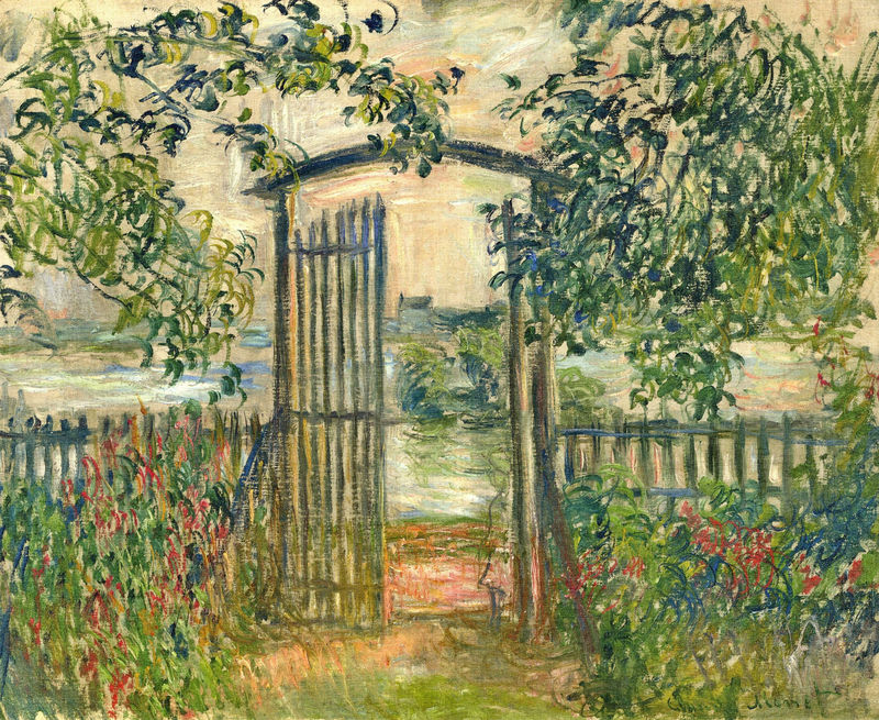 Monet Oil Paintings The Garden Gate at Vetheuil 1881