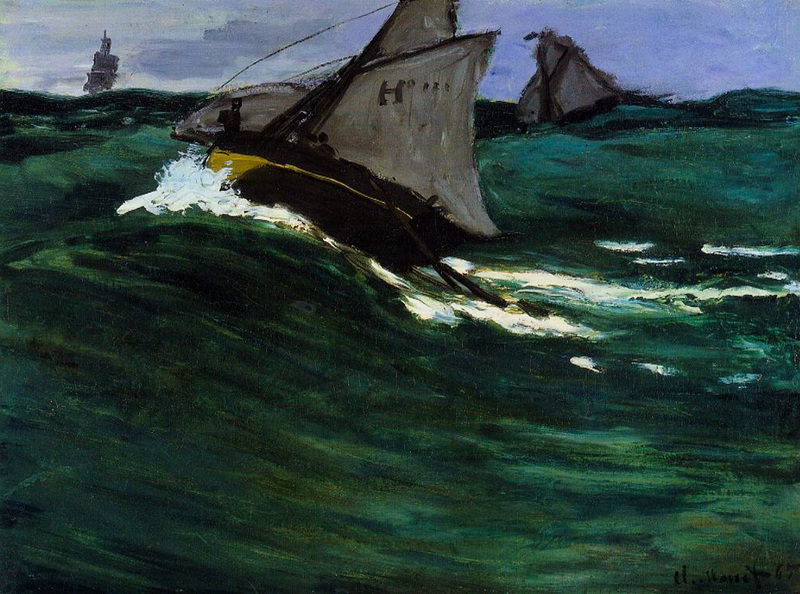 Cloude Monet Oil Paintings The Green Wave 1866