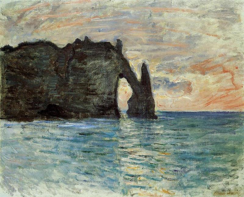 Cloude Monet Paintings The Manneport, Cliff at Etretat 1883