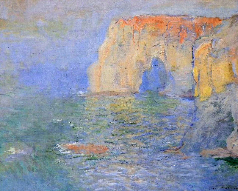 Cloude Monet Paintings The Manneport, Reflections of Water 1885