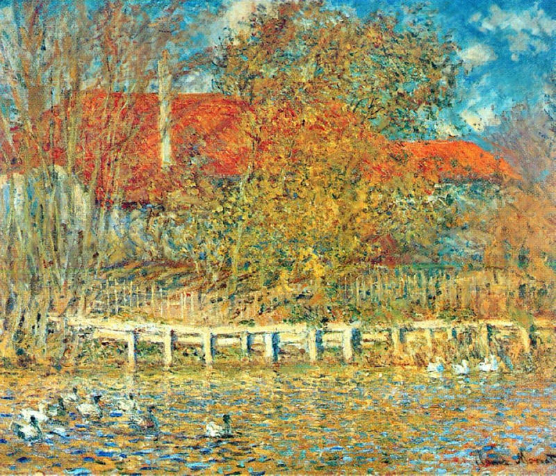 Cloude Monet Paintings The Pond with Ducks in Autumn 1873