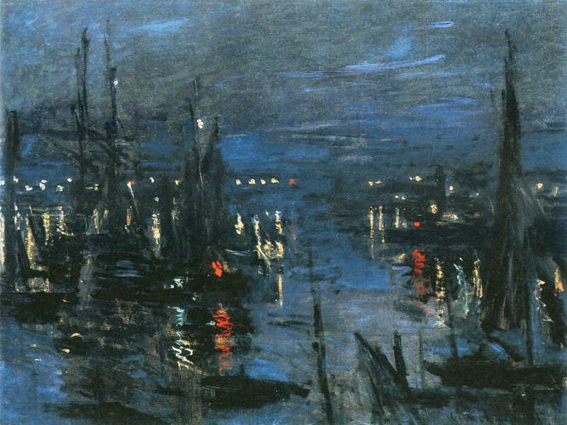 Monet Oil Paintings The Port of Le Havre, Night Effect 1873