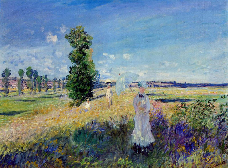 Cloude Monet Oil Paintings The Promenade, Argenteuil 1875
