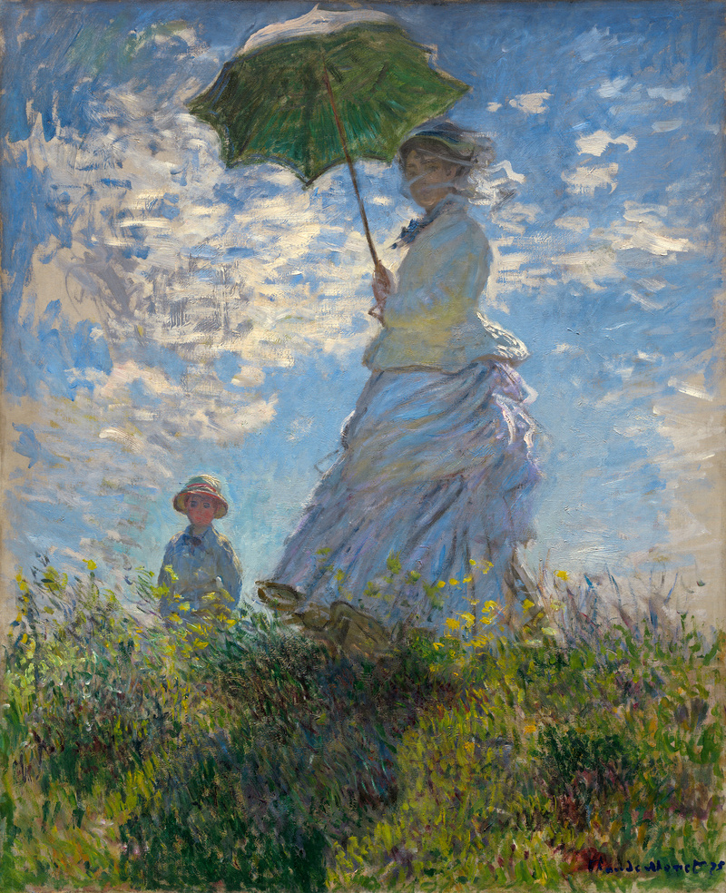 Cloude Monet Paintings The Promenade, Woman with a Parasol 1875