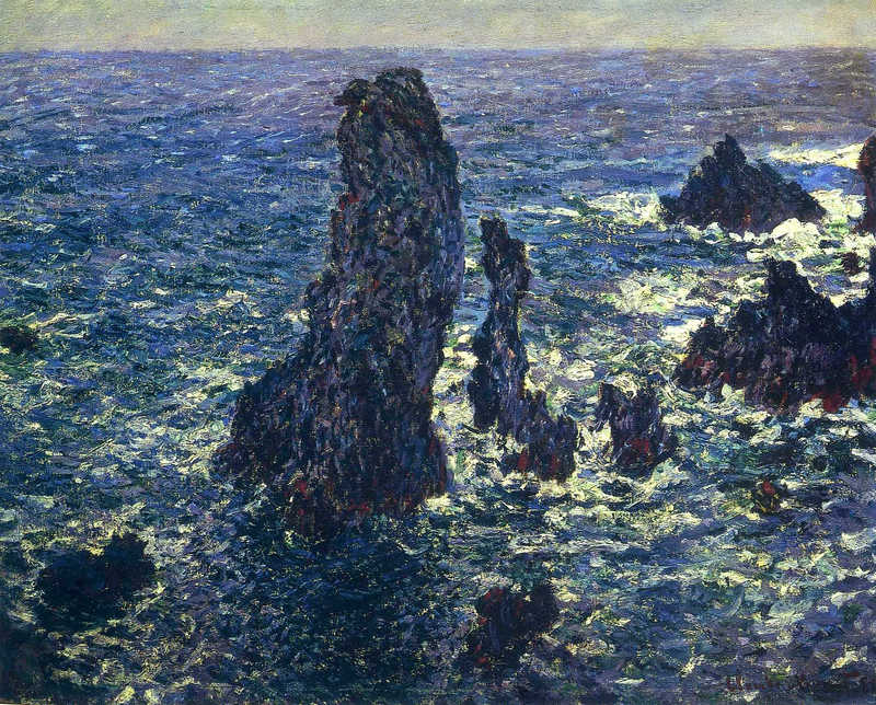 Cloude Monet Paintings The Pyramids, Cliffs at Belle-Ile 1881