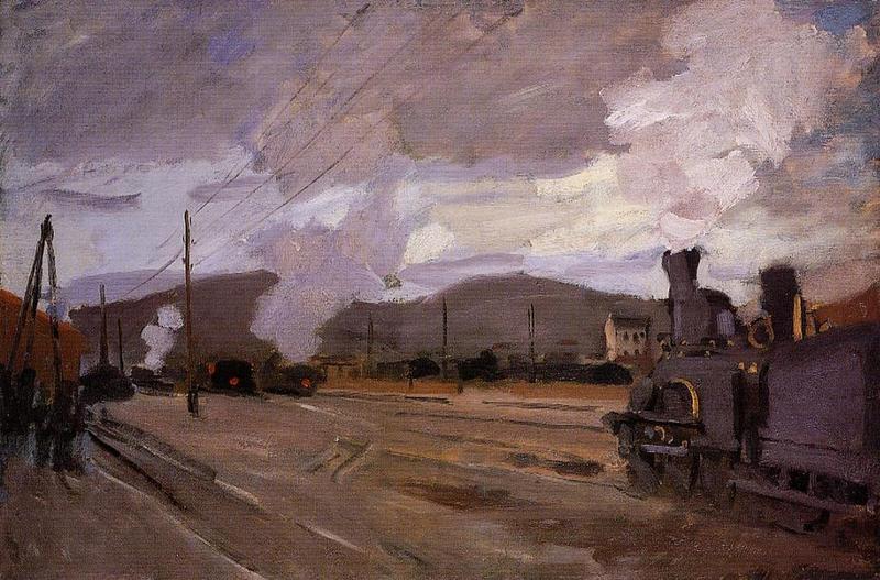 Monet Oil Paintings The Railroad Station at Argenteuil 1872