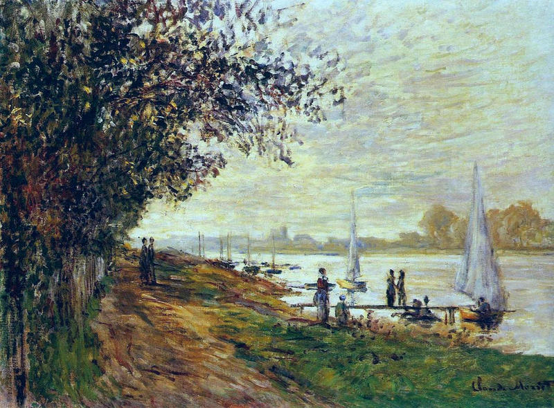 The Riverbank at Petit-Gennevilliers, Sunset 1875