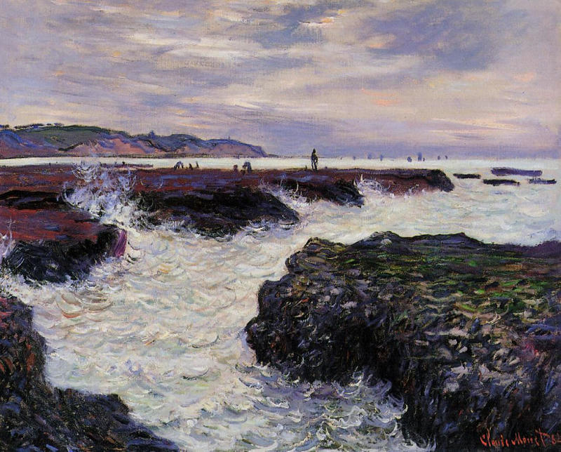 Cloude Monet Paintings The Rocks at Pourville, Low Tide 1882