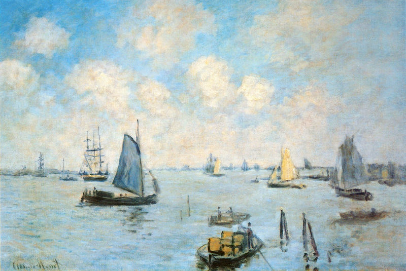 Monet Oil Paintings The Sea at Amsterdam 1874