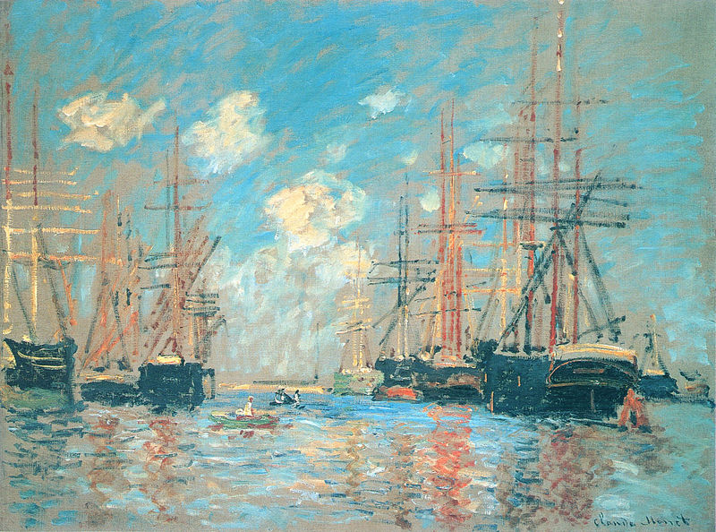 Cloude Monet Oil Paintings The Sea, Port in Amsterdam 1874