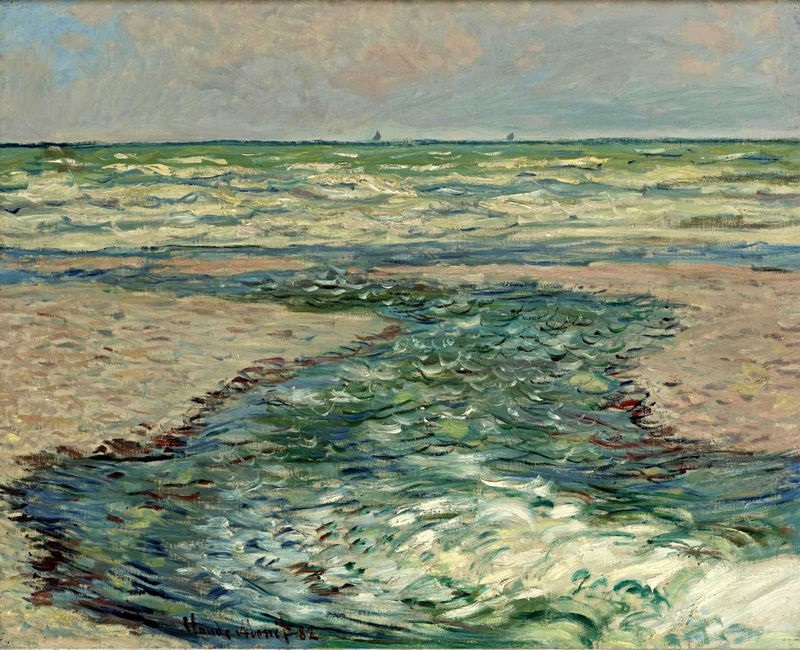 Cloude Monet Paintings The Seacoast of Pourville, Low Tide 1882