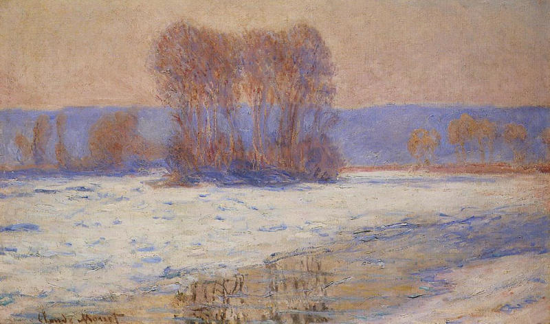 Cloude Monet Oil Paintings The Seine at Bennecourt, Winter 1893