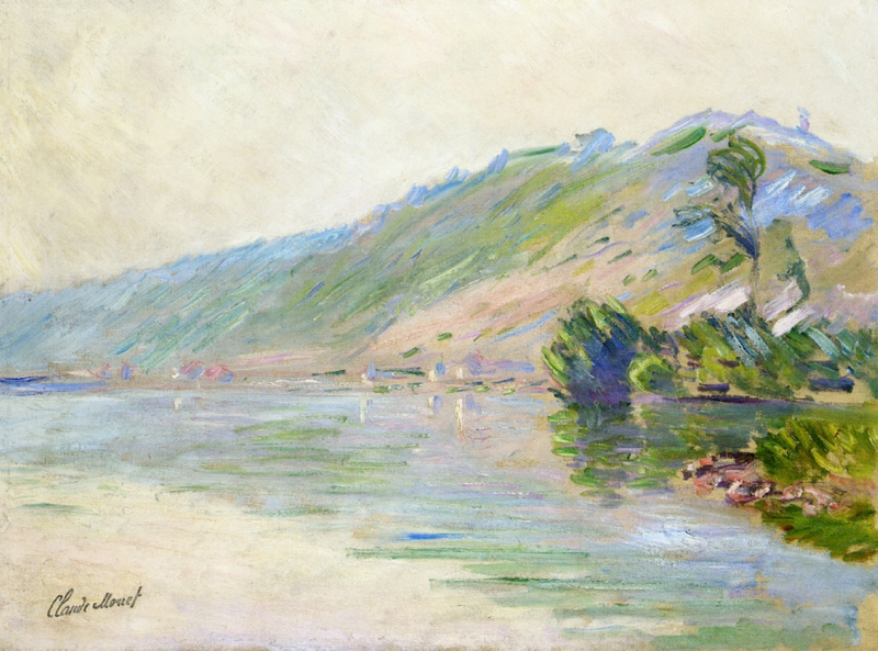 Monet Oil Paintings The Seine at Port-Villes, Clear Weather 1894
