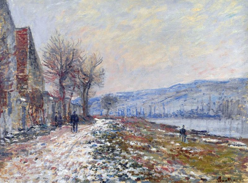 Monet Oil Paintings The Siene at Lavacourt, Effect of Snow 1879