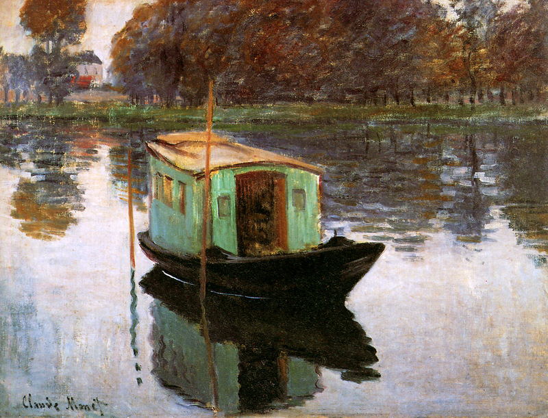 Cloude Monet Oil Paintings The Studio-Boat 1874
