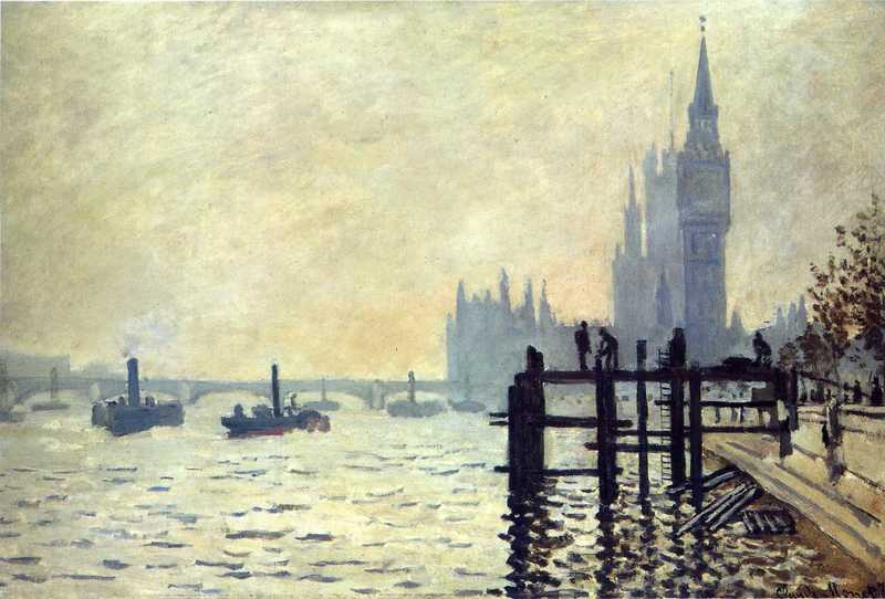 Cloude Monet Paintings The Thames below Westminster 1871
