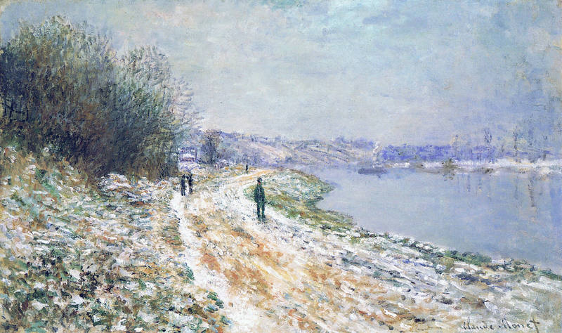 Monet Oil Paintings The Tow Path at Argenteuil, Winter 1875