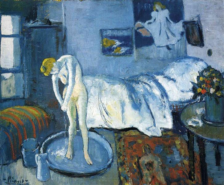 Pablo Picasso Oil Painting A Blue Room Female Nude