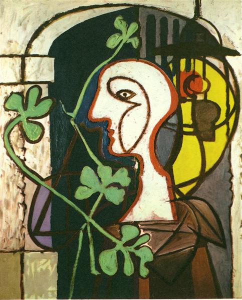 Pablo Picasso Oil Painting A Lamp La Lampe