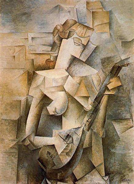 Pablo Picasso Oil Painting Girl With Mandolin (Fanny Tellier)