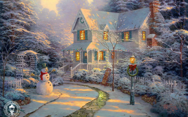 Modern Thomas Kinkade Landscape oil painting TK001