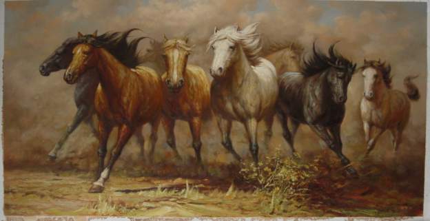 Dafen Oil Painting on canvas -horse051