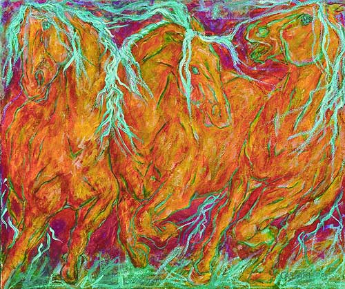 Dafen Oil Painting on canvas -horse055