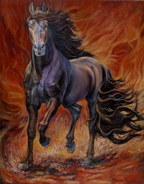 Dafen Oil Painting on canvas -horse063