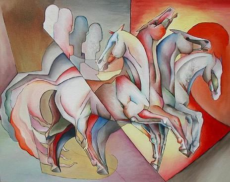 Dafen Oil Painting on canvas -horse067