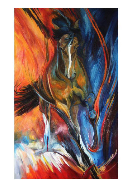 Dafen Oil Painting on canvas -horse079