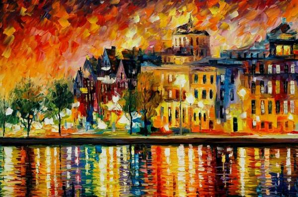 Modern impressionism palette knife oil painting kp023