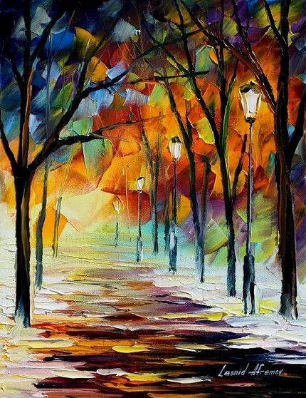 Modern impressionism palette knife oil painting kp044