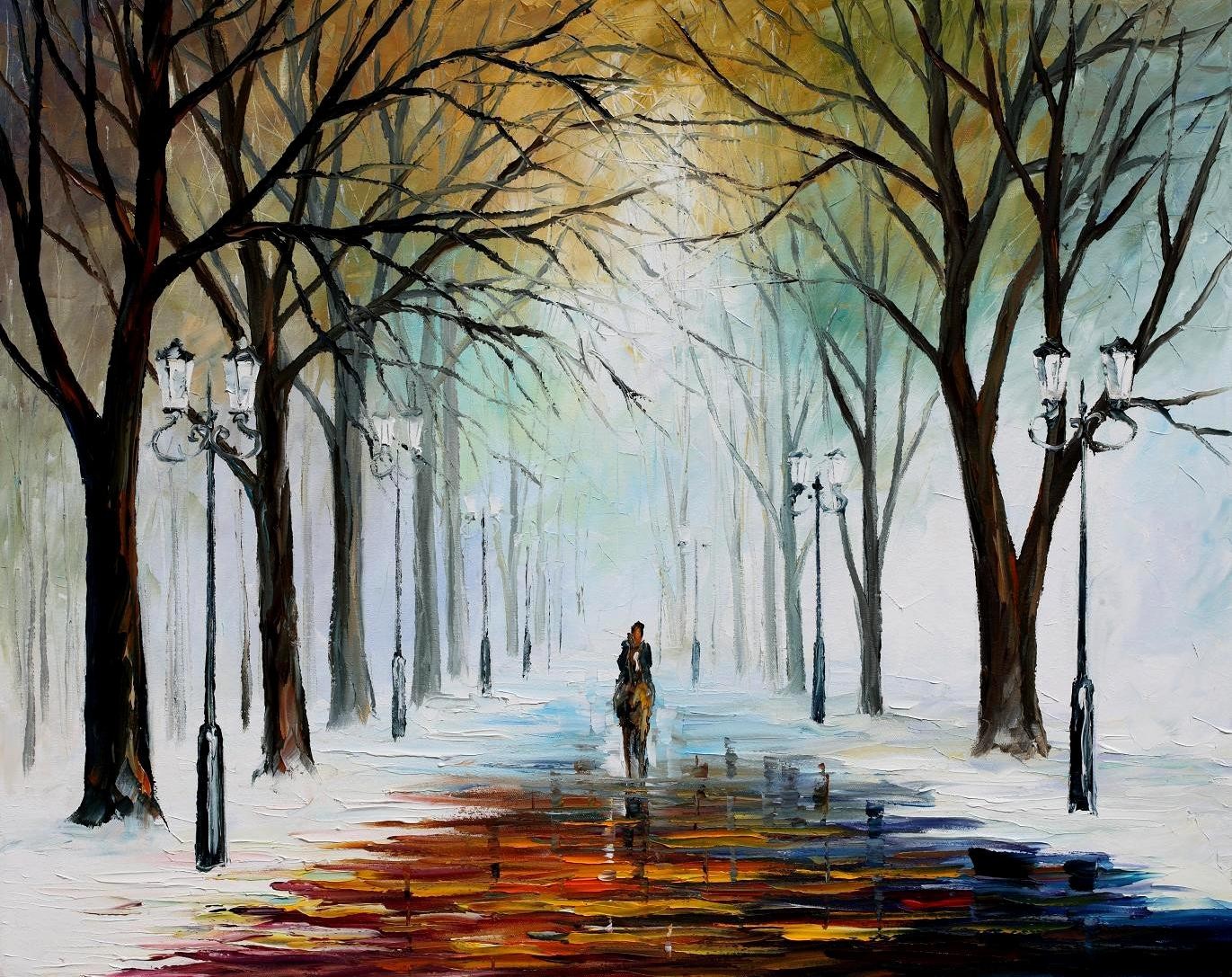 Modern impressionism palette knife oil painting kp080