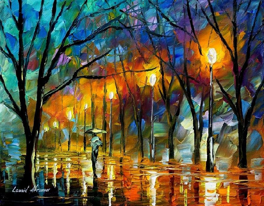 Modern impressionism palette knife oil painting kp084