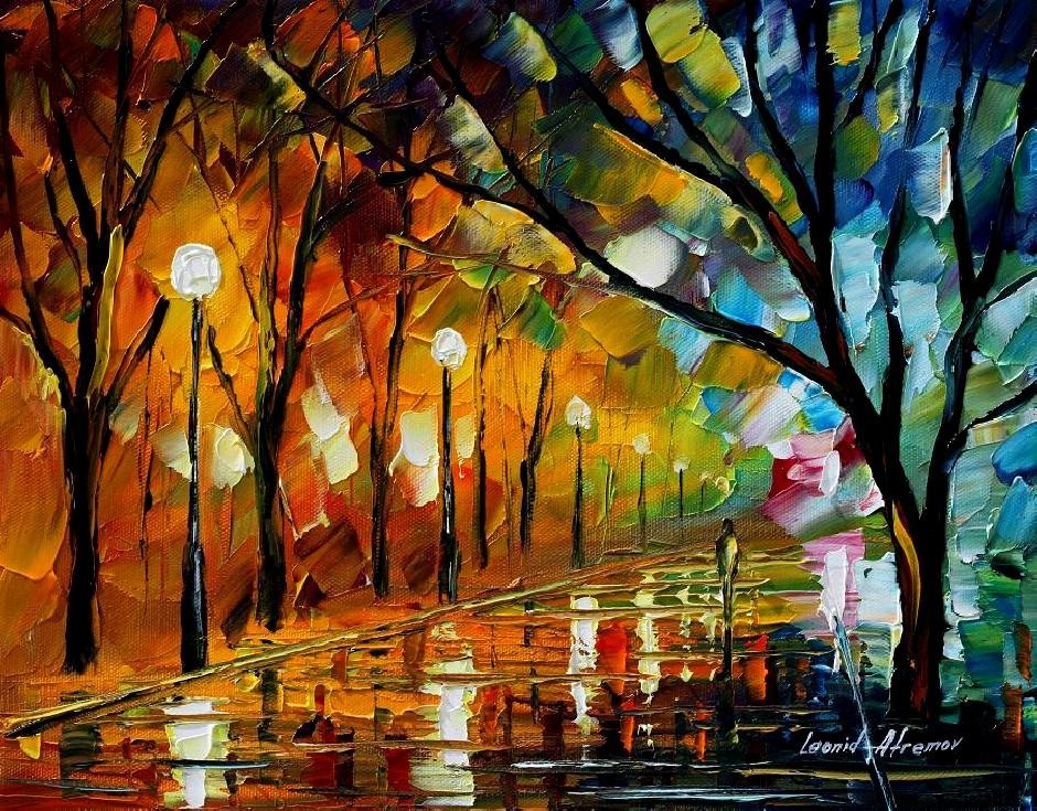 Modern impressionism palette knife oil painting kp100