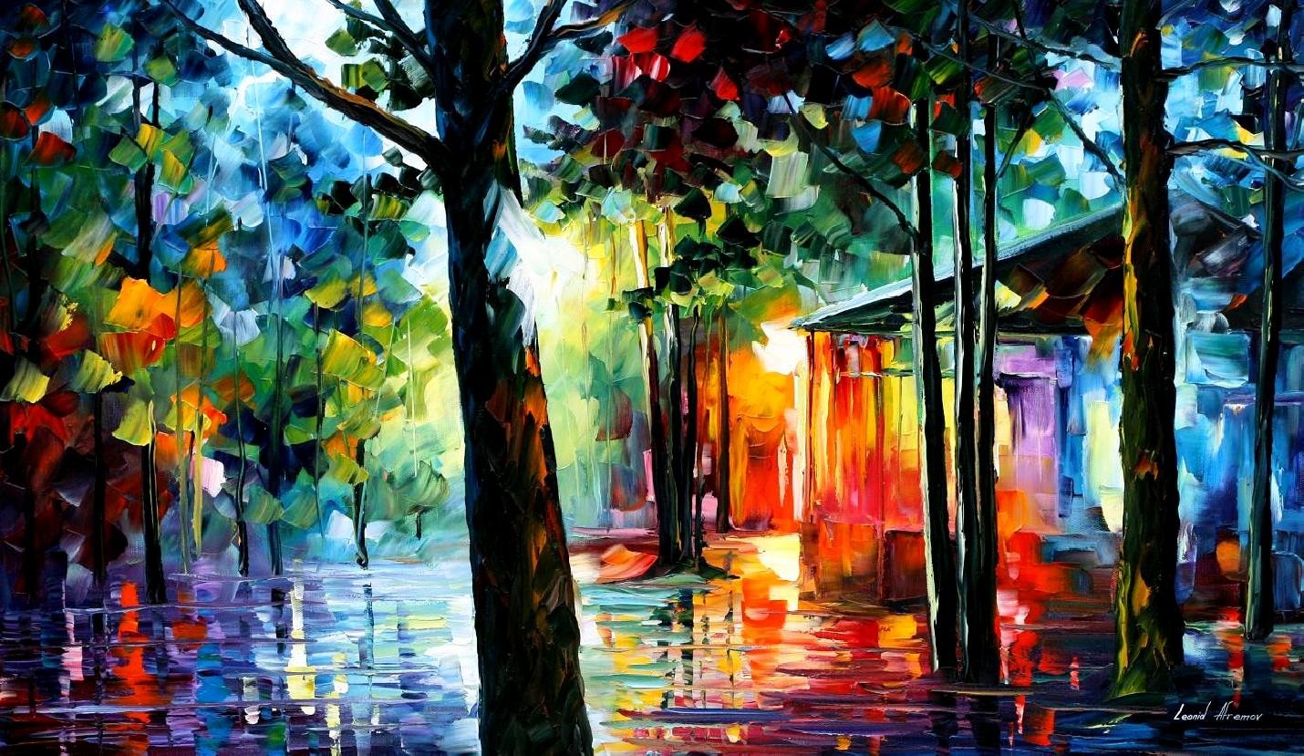 Modern impressionism palette knife oil painting kp109