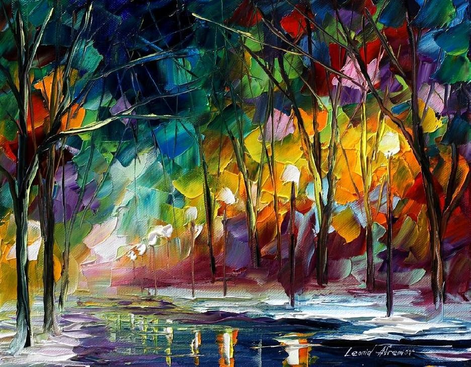 Modern impressionism palette knife oil painting kp118