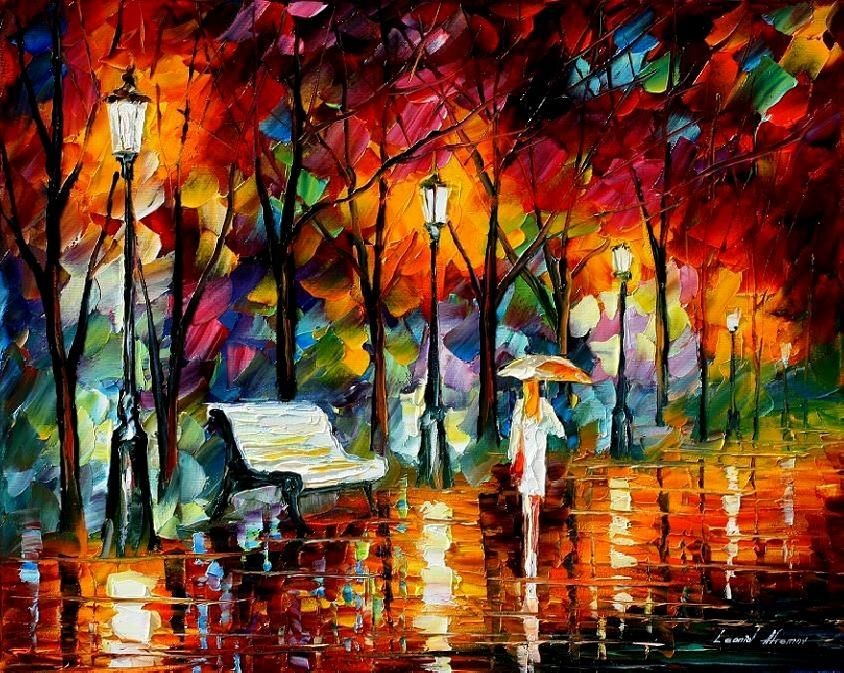 Modern impressionism palette knife oil painting kp137