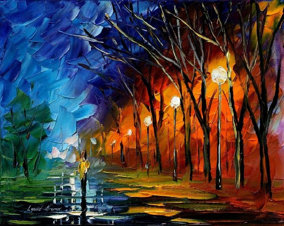 Modern impressionism palette knife oil painting kp144