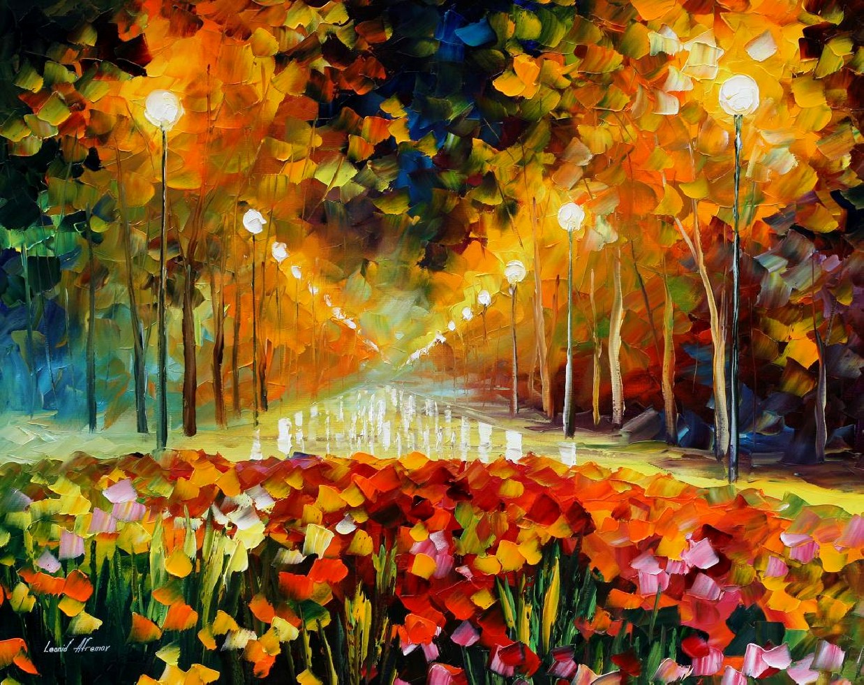 Modern impressionism palette knife oil painting kp163