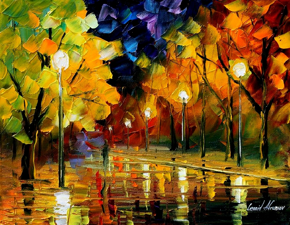 Modern impressionism palette knife oil painting kp165