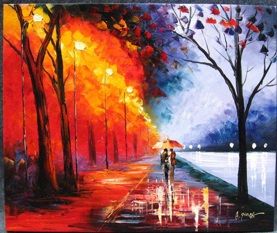 Modern impressionism palette knife oil painting kp200